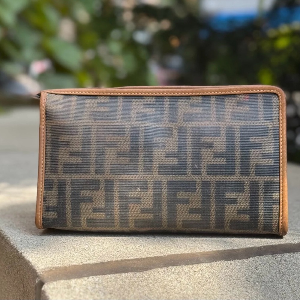 Vintage Fendi Zucca Monogram Clutch Bag - Picture 3 of 5